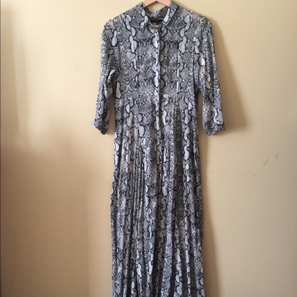 zara snakeskin maxi dress